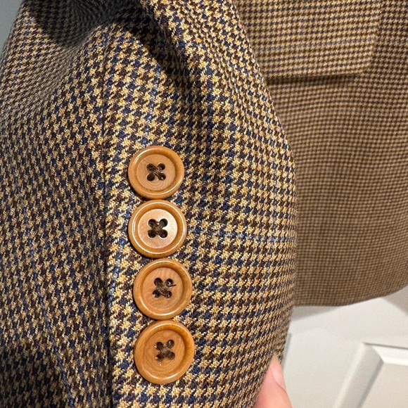 Brooks Brothers men’s houndstooth jacket sports coat wool new NWT 44L brown - Picture 3 of 8